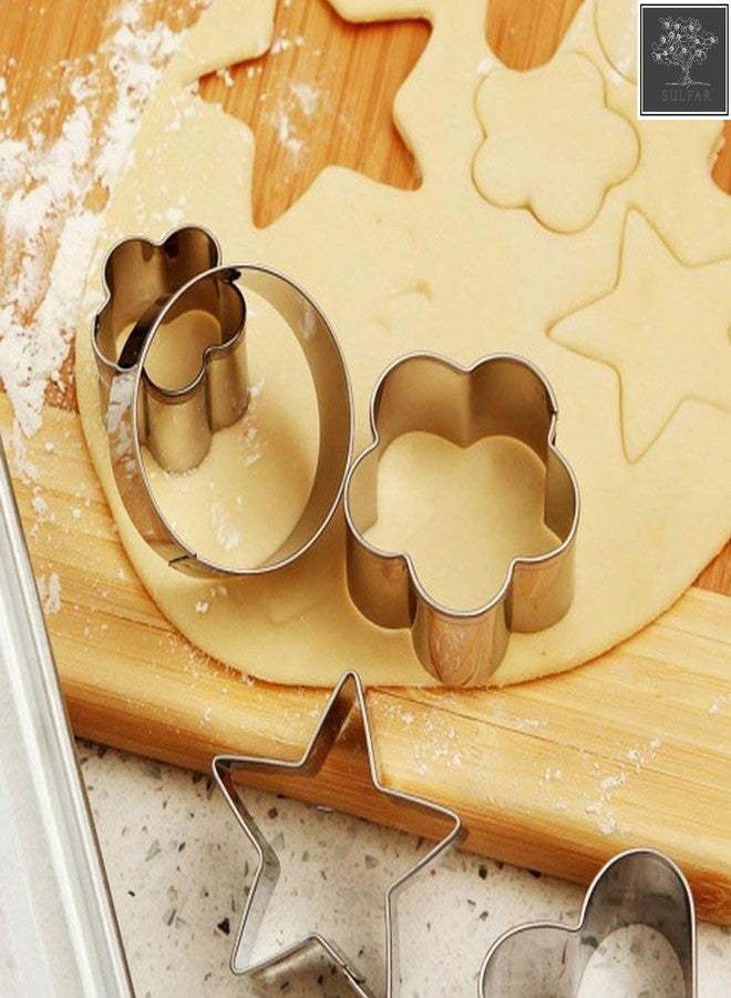 Sulfar Combo of Stainless Steel Cookie Cutter, Silicone Spatula & Pastry Brush, Hand Wire Whisk - Image 2